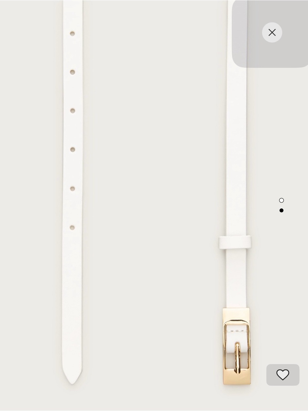 NWT J.Crew Skinny Italian Leather Belt Gold Metal Buckle ~ Sz XS ~ White CR823 - Picture 2 of 2